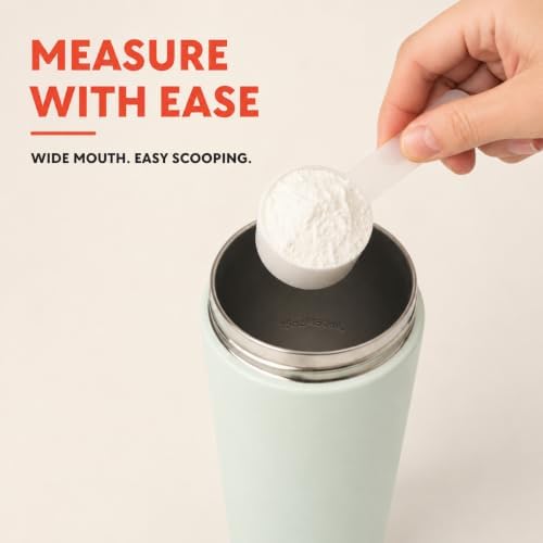 Insulated Protein Shaker Bottle 24oz, Dishwasher Safe, Sage Green - Image 6