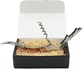 The Premium Professional Corkscrew Wine Opener with Elegant Wood Handle, Manual Wine Key with Foil Knife and Cap Bottle Opener for Bartenders, Waiters and Sommeliers