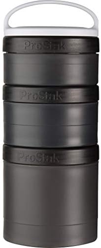 BlenderBottle Exp Pack Plastic Pill Organizer and Storage 3 Jar Black by BlenderBottle