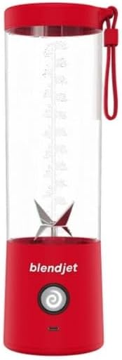 The Original Portable Blender, 20 oz, Red, Battery-operated 7.4V Motor, 6-Point Stainless Steel Blade, 4000 mAh Rechargeable Battery