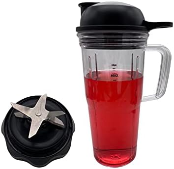 Replacement Blender Combo Pro Extractor Ice Blade with 24oz Handle Cup and To-go-lid,compatible with NutriBullet Blender Combo NBF10500/ NBF70500/ZNBF30400Z/ZNBF30500Z/NBF50400(1 handle cup, 24oz) - Image 5