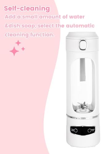 Personal Portable Blender - Smoothies & Shakes - 20Oz/600ml Large Capacity High Power Cordless Blender (White) - Image 6