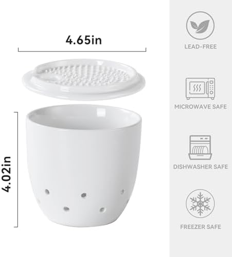 Garlic Storage, Garlic Container with Garlic Plate Grater