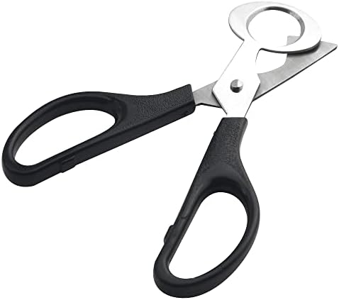 24 Pack Stainless Steel Quail and Pigeon Egg Cutter Scissors Tool for Home Kitchen (Four Colors: Black, White, Red, Green) with ABS Plastic Handle