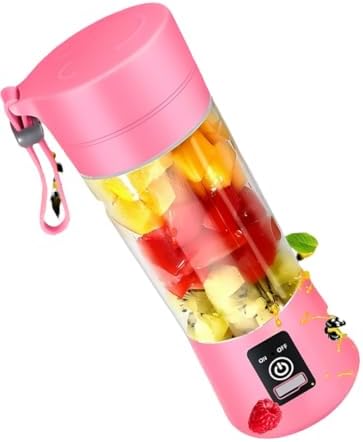 Compact, Travel Size, USB Rechargeable 12 Oz Portable Handheld Blender with Powerful Motor: Perfect for Smoothies, Shakes, Fruit/Veggie Juicer & Baby Food (Pink) by Unknown