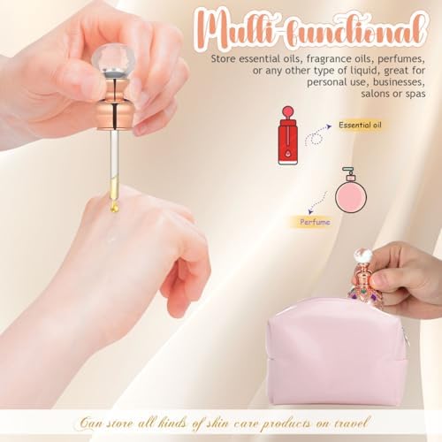 Luxshiny 15ml Glass Perfume Bottle Rose Gold Travel Bottle - Image 6
