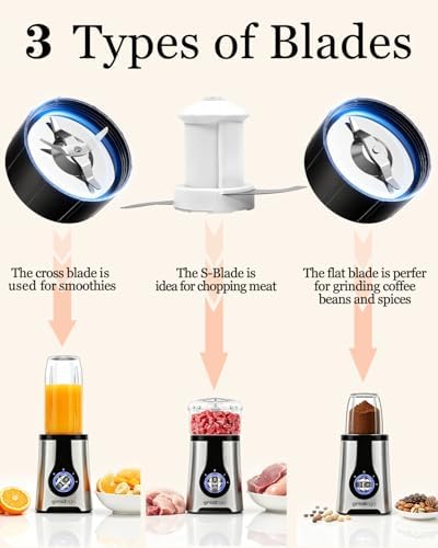 Blender and Food Processor Combo, Countertop Kitchen Small Smoothie Blender - Image 6