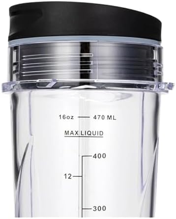 2 Pack 16Oz Clear Compact Single Serve Blender Cups With Lids Replacement Parts | Compatible With Ninja QB3001SS Compact Personal Blenders - Image 5