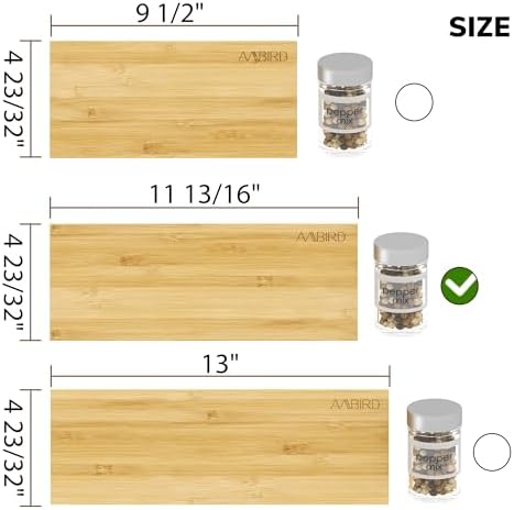 Bamboo Spice Drawer Organizer with Non-slip Mat,4 Tier - 2 Set Jar Spice Rack Tray From 12''to 24'',Hold up 48 Jars Seasoning Organizer for Kitchen,Cabinet,Drawers,Countertop