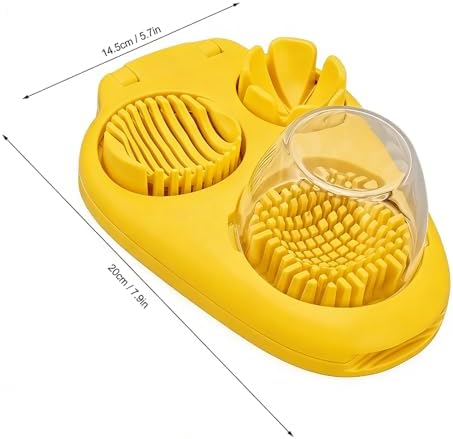 Egg Slicers with 3-Slice Modes Hard-Boiled Egg Cutter – Stainless Steel Blades,ABS Container with Lid for Kitchen,Salad & Sandwich Prep(Yellow) - Image 7