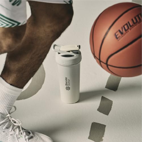 BlenderBottle Sport Sleek Stainless Steel Shaker Bottle 25 oz Grey/Tan - Image 6