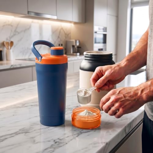 Fijinhom 24 oz Insulated Shaker Bottle with Portable Powder Container. - Image 6