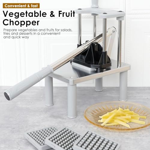 Commercial Vegetable Chopper w/ 4 Replacement Blades, Heavy Duty Stainless Steel Dicer Cutter, Potato Dicer & Fruit Slicer for Onion, Cabbage, Carrots, Potato, Mushroom - Image 7