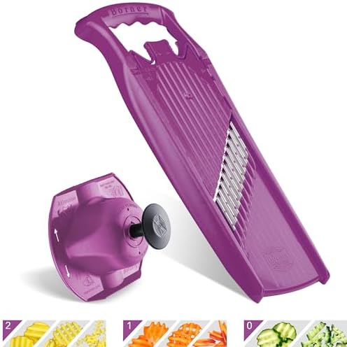 Börner by Reston Lloyd Wave-Waffle Power Line • Crinkle Cut/Spirelli Vegetable Slicer & Food Safety Holder • Slicer for Wave Waffle Cut Style • Multiple Thickness Options • Made in Germany, Purple - Image 7