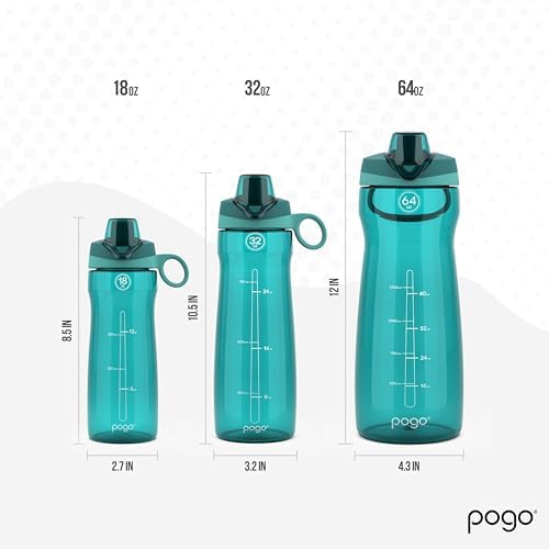 Pogo BPA-Free Plastic Water Bottle with Chug Lid, 32 Oz, Quetzal Teal - Image 6
