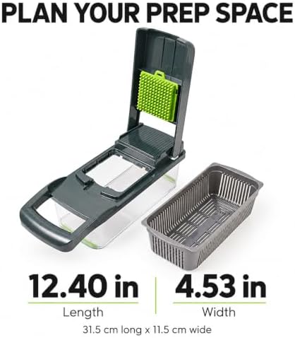 RüK 8-Blade Vegetable Chopper with Container, All-in-1 Kitchen Tool | Mandoline Slicer and Drain Basket - Image 7