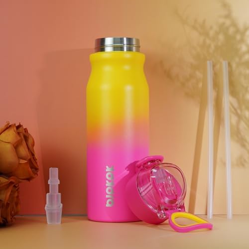 BJPKPK 25 oz Insulated Water Bottle, Straw, Handle, Stainless Steel Flask - Image 6