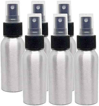2 fl oz Aluminum Bottle with Black Spray Cap (6 Pack) by Greenals