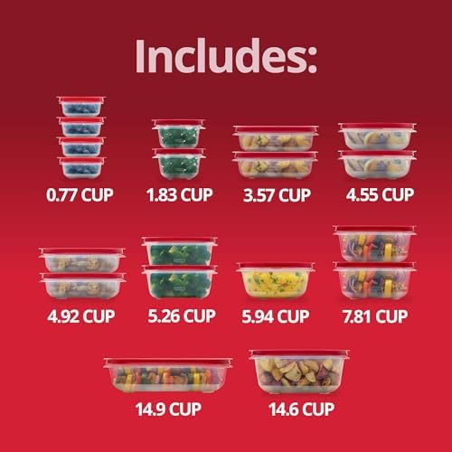 EasyStore Containers, 38-Piece Set, Food Storage Containers, Food Storage Containers with Lids