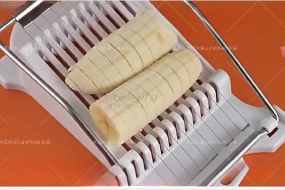 White Luncheon Meat Slicer Fruit Soft Boiled Egg Cheese Butter Slicers Cutter, Stainless Steel Wires, Cuts 10 Slices - Image 4