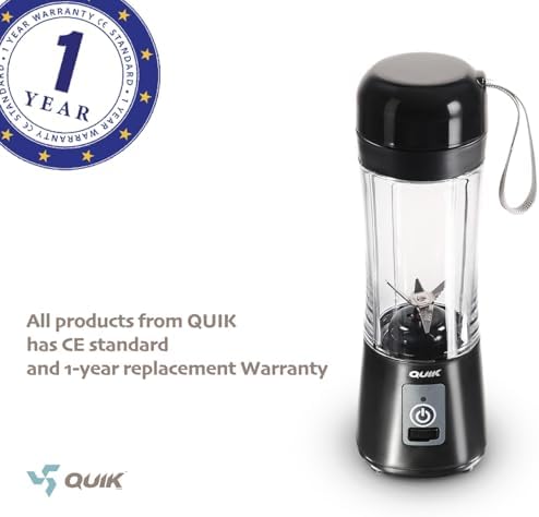 Portable Blender - Cordless 13oz. Personal Blender for Shakes and Smoothies, Licuadora, BPA Free, USB-C Rechargeable, Mini juicer for Travel, Leakproof, Juicer Cup, Ice Crush (Black) - Image 6