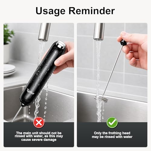 InstaWhisk Upgraded Milk Frother with Variable Speed - Rechargeable Handheld Coffee Frother Wand with Detachable Whisks, Electric Drink Mixer for Latte, Cappuccino, Matcha, Almond Milk, Protein, White - Image 7