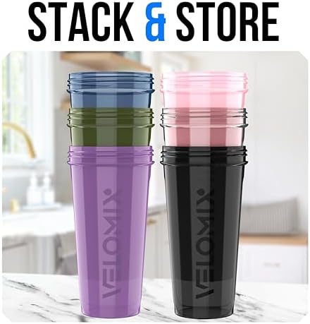 VELOMIX 6 Pack 28oz Protein Shaker Bottle, Dynamic Fuel Series - Image 6