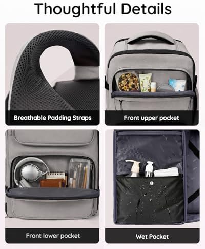 Taygeer Travel Backpack with Shoe Pouch, TSA Approved Personal Item Bag - Image 7
