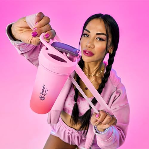 BlenderBottle Sport Sleek Insulated Shaker Bottle 25 oz Flamingo Gradient - Image 6