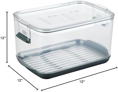 International Prepworks ProKeeper Food Fresh Produce Storage Container Set, 5- Piece, Clear Containers with Gray Sealed Tight Lids