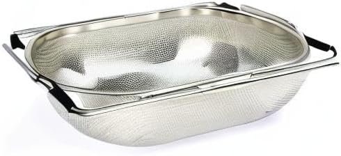 RSVP International Precision Pierced In-Sink Drainer, Square, Stainless Steel