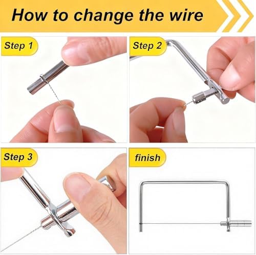 Cheese Slicer Accessories Kitchen Knife Marble Board Cheese Cutter Stainless Steel Components DIY for Making Giftable Cheese Block Cutting Boards with The Hardware Slicer Kit(2Slicer+8Wires)7.5in