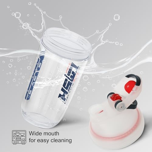 20 oz protein shaker bottle, TRITAN Plastic, BPA/BPS Free Whey Protein Drink Cups for Pre-Workout and Gym, Blender Shaker for Blending Protein Shakes, Overnight Oats and Smoothies (white) - Image 6