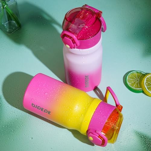 BJPKPK 14 oz Insulated Water Bottle, Straw, Handle, Stainless Steel Flask - Image 6