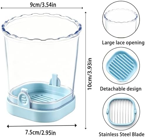Hendiy Fruit Slicer Cup Fruit Cutter for Strawberry, Mushroom, Banana, Avocado - Stainless Steel Blade - Boiled Egg Slicer, Safe Slicing Kitchen Gadget for Quick Meal Prep - ABS Body - Blue - Image 5