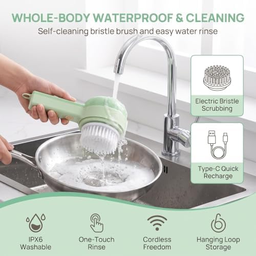 Upgraded Multi Blade Chopper Electric Hand Held, 4-in-1 Wireless Vegetable Chopper with Slicing Grating Peeling, Rechargeable Food Processor for Garlic Onion Meat, 1Pcs - Image 7