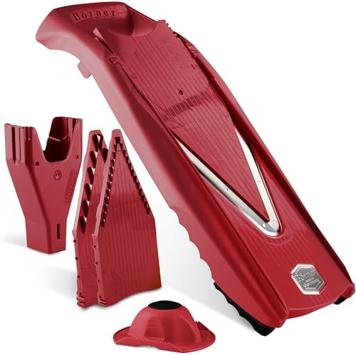 Börner Mandoline Slicer V5 (Starter Set) • Vegetable V-Slicer for Slices, Sticks & Dices in Various Sizes • With Stainless Steel V-Blade • Adjustable Kitchen Slicer • Color: Red - Image 7
