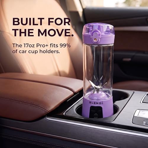 BLENDi Pro+ Portable Blender (17.5oz, Purple) – Powerful Ice Crushing 120W Motor, USB-C Rechargeable, Cordless Personal Blender Smoothies, Shakes & More – BPA-Free, Self-Cleaning, Travel-Friendly - Image 6