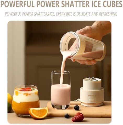 Portable Blender for Shakes and Smoothies, 12OZ Personal Size Blenders with 10 Stainless Blades, Mini Blender Cup for Kitchen, Office, Gym, USB-C Rechargeable, Travel Lid, Licuadora Portatil - Image 6