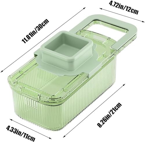 Vegetable Chopper with Container,2024 New Multifunctional Grater Six Cutting Tools,Manual Vegetable Salad Chopper,Round Vegetable Chopper Vegetable Chopper Food Chopper with Container - Image 7