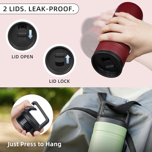 BJPKPK 20 oz Insulated Travel Water Bottle, Coffee Tumbler Stainless Steel - Image 6