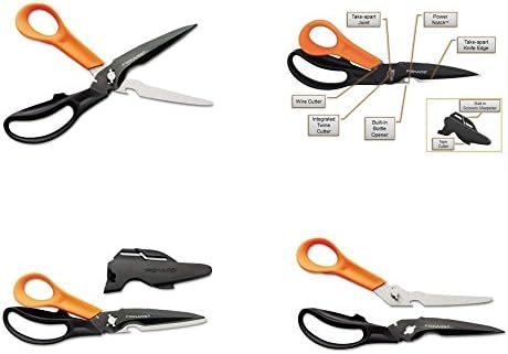 Fiskars Cuts + More Titanium All Purpose Scissors w/ Sharpener and Take Apart Knife