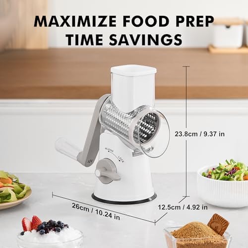 GDL Cheese Grater Hand Crank, Rotary Cheese shredder, Vegetable Slicer - Image 7