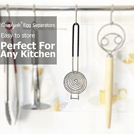CAMKYDE Egg Separator Food Grade Stainless Steel Egg Yolk White Separation Tool (Black) - Image 6