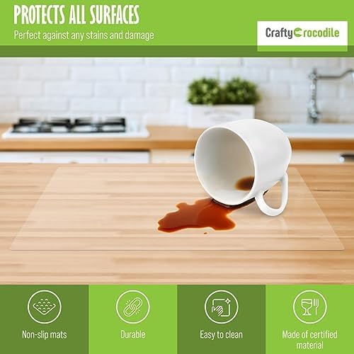 Egg Slicer for Hard Boiled Eggs - 3 Slice Modes and Clear Plastic Placemats Set of 2 - Table Protector, Bundle