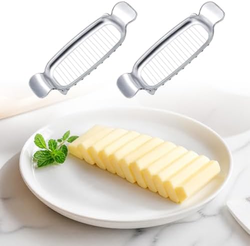 lasuroa 2pcs Stainless Steel Butter & Cheese Slicer Cutter (Silver) - Image 7