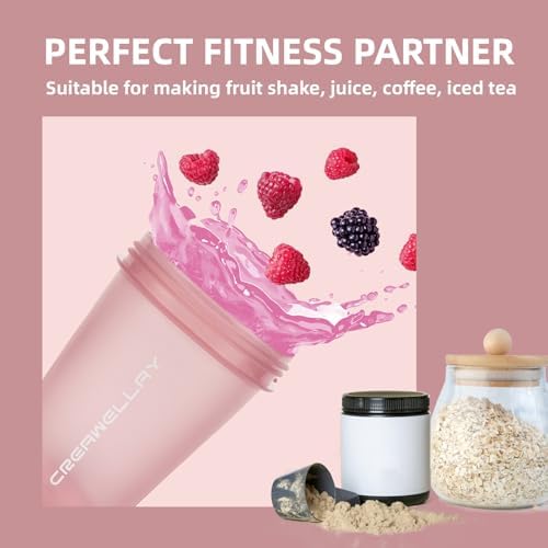 2 Pack Shaker Bottles for Protein Mixes, 17 oz Small Protein Shaker Bottle with Handle, Gym Shaker Cups with Blending Ball for Pre Workout, BPA-Free & Dishwasher Safe (Black, Pink) - Image 6