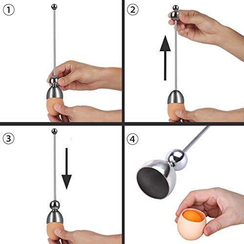 Egg Cracker Topper Cutter Stainless Steel Egg Shell Opener Separator Remover Egg Cracker Tool for Raw Eggs, Hard or Soft Boiled Eggs - Image 6