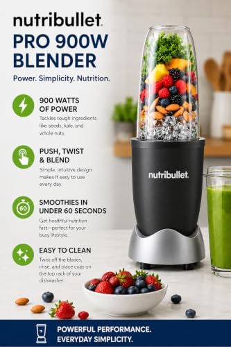 NutriBullet Pro 900W Single-Serve Blender Exclusive Bundle (Black Stainless) - Image 5