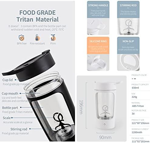 Electric Shaker Bottle 22oz Rechargeable Self Stirring Cup BPA Free Tritan - Image 6